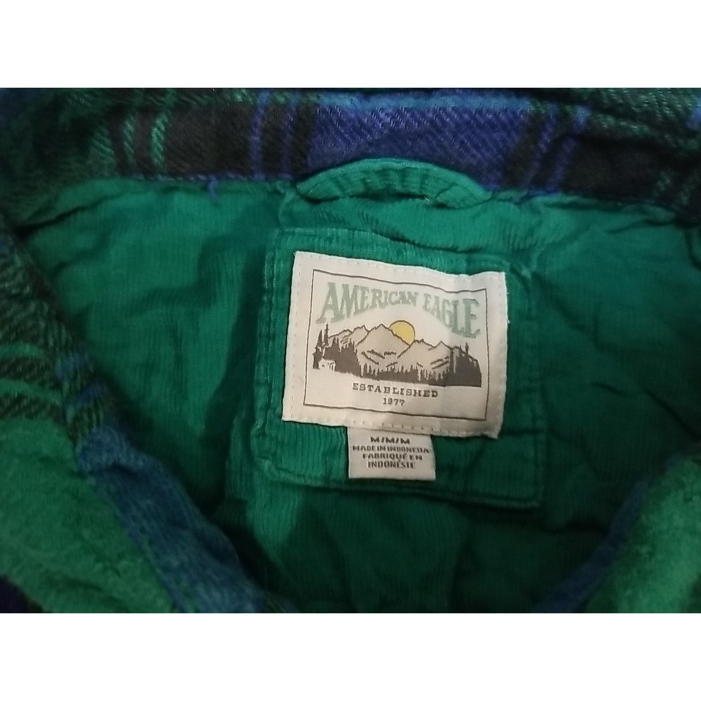 American Eagle Womens Size Medium Plaid Button Up Shirt Long Sleeve Flannel - Picture 2 of 6